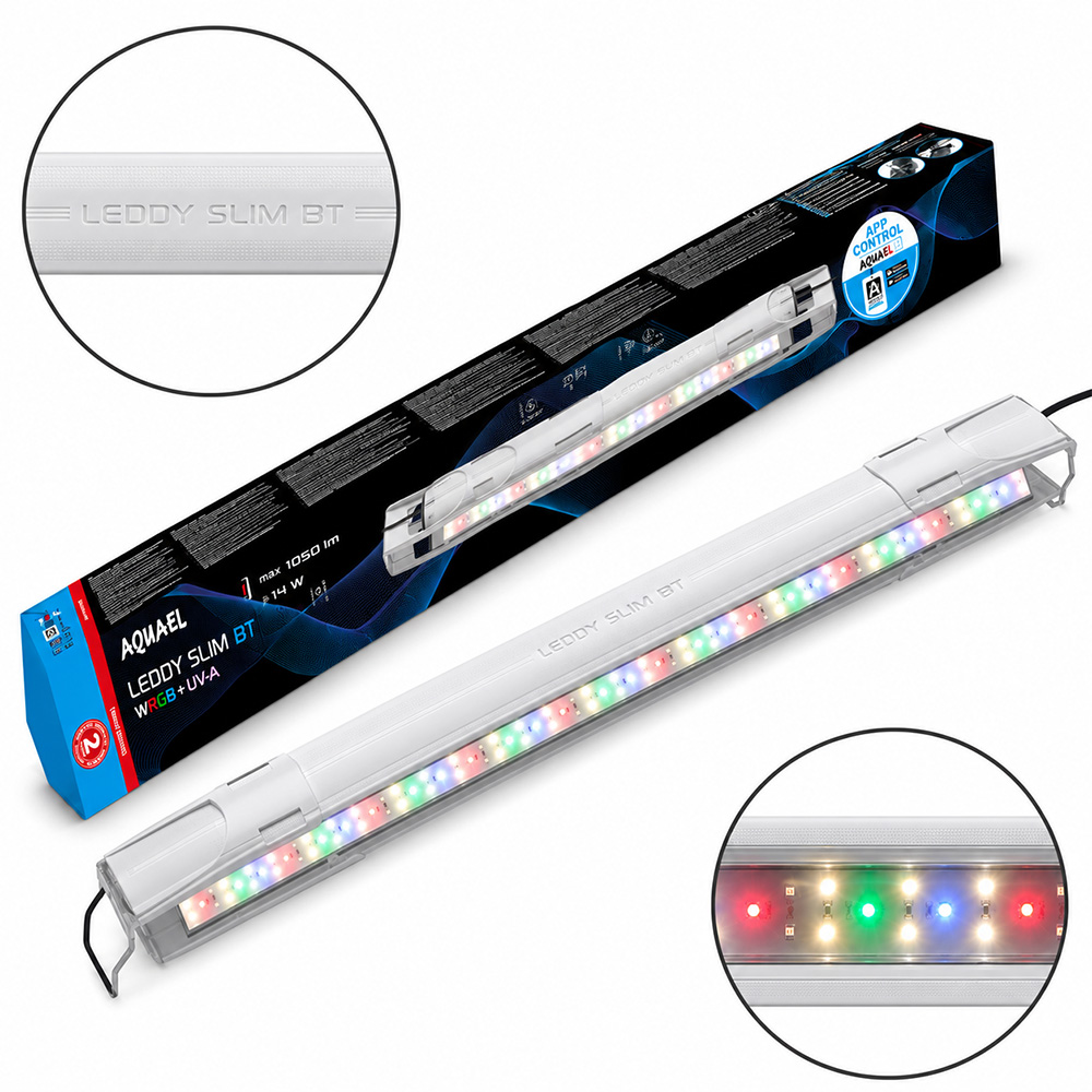 Aquael Leddy Slim BT 460 14W Biała Lampa LED WRGB+UV do Akwarium 40-60cm